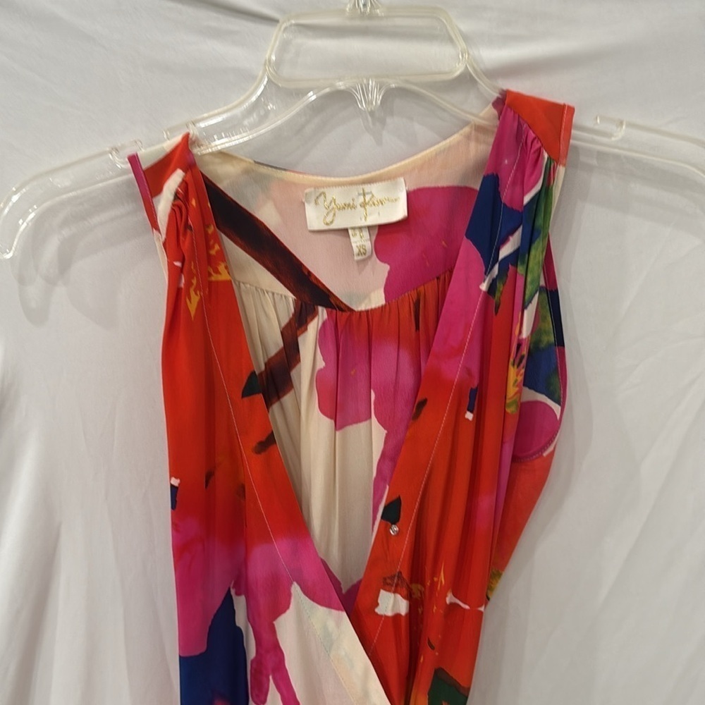 Yumi Kim Anthropologie Floral Silk A Line Midi Dress size XS - Picture 2 of 6